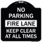 Signmission No Parking Fire Lane Keep Clear All Times Heavy-Gauge Aluminum Sign, 18" x 18", BW-1818-23620 A-DES-BW-1818-23620 - alternate 1